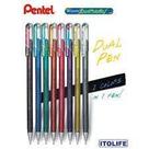 Caneta metálica dual hybrid pentel - 6 cores Caneta metálica dual hybrid pentel - 6 cores