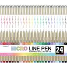 Caneta micro CHARSOCO 01 0,25 mm à prova dágua com 24 cores