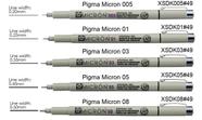 Caneta Nanquim Pigma Micron Sakura Preta Kit C/ 5 Traços
