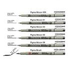 Caneta Nanquim Pigma Micron Sakura Preta Kit C/ 6 Traços Caneta Nanquim Pigma Micron Sakura Preta Kit C/ 6 Traços