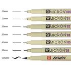 Caneta Nanquim Pigma Micron Sakura Preta Kit C/ 7 Traços