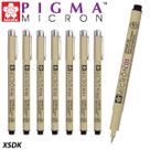 Caneta Nanquim Pigma Micron Sakura Preta Kit C/ 7 Traços