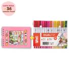 Caneta Para Lettering Dual Tip Brush Pen Com 2 Pontas Kit 12/24/36/48 Cores