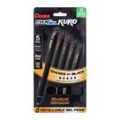 Caneta Pentel Energel Kuro Liquid Gel 0,7 mm preta, pacote com 5