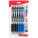 Caneta Pentel Energel RTX de 0,3 mm com ponta de agulha, pacote com 6, preta e azul