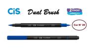 Caneta Pincel Cis Dual Brush Pen Aquarelável 20 Azul Escuro
