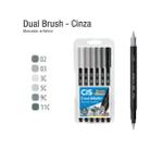 Caneta Pincel Dual Brush Pen C/6 Cores Tons de Cinza Cis