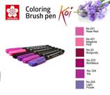Caneta Pincel Koi Coloring Brush Sakura C/6 Lovely Lavender
