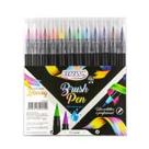 Caneta Ponta Pincel Brush Pen Aquarelável 12 Cores Brw