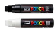 Caneta Posca Pc-17k Ponta 15mm - Kit Preta e Branca -Uniball