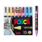 Caneta Posca PC - 5M Estojo 8 Cores Pastel cerâmica, madeira, metais, tecidos Uni Ball