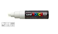 Caneta Posca Uni Ball PC-8K Ponta Biselada Grossa de Acrílico 8 mm - Cor: White - UNIBALL