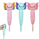 Caneta Squishy Axolotl, pacote com 3 cm, para escritório, escola e festas
