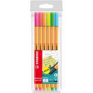 Caneta Stabilo Fine Point 88 Neon 0,4mm Estojo 6 Cores