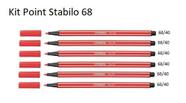 Caneta Stabilo Pen 68 Kit C/6 Unidades Vermelha