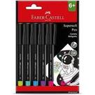 Caneta supersoft faber-castell com 5 cores