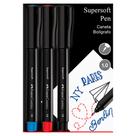 Caneta SuperSoft Pen 1.0mm Ponta Media Faber Castell Kit 3un