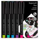 Caneta SuperSoft Pen 1.0mm Ponta Media Faber Castell Kit 5un