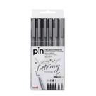 Caneta Técnica Uni-Ball Uni Pin Fineliner + Brush 6 Peças