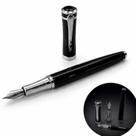 Caneta tinteiro executiva metal preto prata 0,5mm gn2702 luxo
