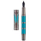 Caneta-tinteiro Hongdian D5X turquesa com ponta fina e conversor
