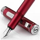 Caneta-tinteiro Scriveiner Média Acabamento Vermelho Fosco com Cromado
