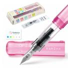 Caneta-tinteiro Someie Kakuno Rosa Ponta Fina Conjunto Recarregável
