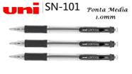 Caneta Uniball Laknock Media 1.0mm Preta Kit com 3 unidades