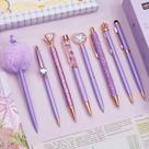 Caneta WEMATE Metal Crystal Diamond Purple com tinta preta e azul, 8 unidades