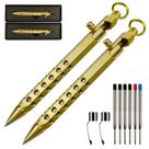 Caneta YUEZUDPO Bolt Action, caneta EDC de latão sólido, caneta tática de metal de bolso de seis bordas com recargas e clipe, caneta exclusiva para negócios, Natal e aniversário