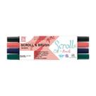 Caneta Zig Kuretake Scroll & Brush 04 Cores Ponta Dupla