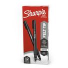 Canetas com ponta de feltro Sharpie Fine Point 0,4 mm, pretas, 12 unidades