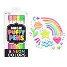 Canetas de desenho Oly Magic Puffy Popcorn, conjunto de 6 cores de néon