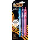 Canetas de gel BIC Gelocity Quick Dry 0,7 mm, ponto médio, pacote com 3 Canetas de gel BIC Gelocity Quick Dry 0,7 mm, ponto médio, pacote com 3
