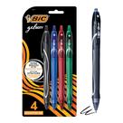 Canetas de gel BIC Gelocity Quick Dry 0,7 mm, ponto médio, pacote com 4 Canetas de gel BIC Gelocity Quick Dry 0,7 mm, ponto médio, pacote com 4