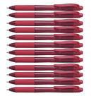 Canetas de gel Pentel EnergelX retráteis Bold Point Red Ink 12/pacote
