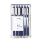 Canetas de gel TUL retráteis de ponta fina de 0,5 mm, tinta azul, cinza x12
