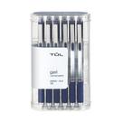 Canetas de gel TUL retráteis de ponto médio 0,7 mm, tinta azul, cinza x12