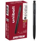 Canetas de gel uni-ball Spectrum retráteis de 0,7 mm, tinta preta x12