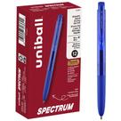 Canetas de gel uni-ball Spectrum, tinta azul média retrátil, pacote com 12