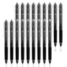 Canetas de gel Vanstek 18 pretas retráteis apagáveis de 0,7 mm finas