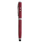 Canetas de gravação styluses vermelho abrangente 4-em-1 caneta stylus de luz led ponteiro laser para toque capacitivo.