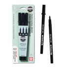 Canetas de pincel SAKURA Pigma Professional Archival Black Ink, pacote com 3 Canetas de pincel SAKURA Pigma Professional Archival Black Ink, pacote com 3