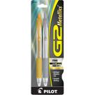 Canetas de rolo de gel Pilot G2 Metallics Fine Point 0,7 mm, pacote com 2