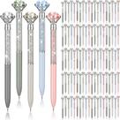 Canetas Diamond Sherr Big Crystal, pacote com 100, com tinta gel preta