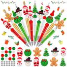 Canetas dobráveis de Natal FFNIU com miçangas de silicone, pacote com 12