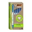 Canetas esferográficas BIC Ecolutions Clic Stick Blue Medium, pacote com 12
