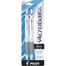 Canetas esferográficas PILOT Acroball PureWhite Black Ink, pacote com 2