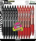 Canetas esferográficas retráteis Zebra Pen Z-Grip, pacote com 24, 1 mm