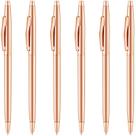 Canetas esferográficas Unibene Slim Metallic Rose Gold, pacote com 6